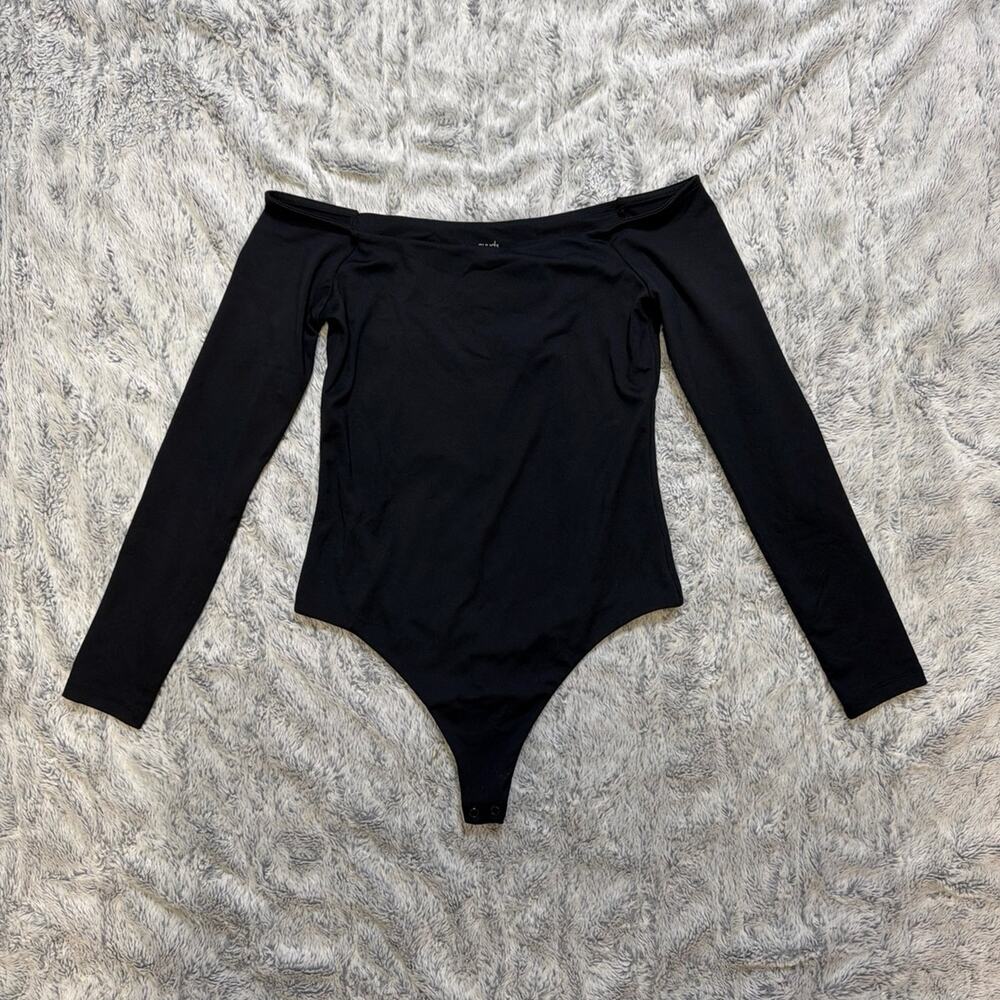Nuuds Off The Shoulder Long Sleeve Thong Bodysuit